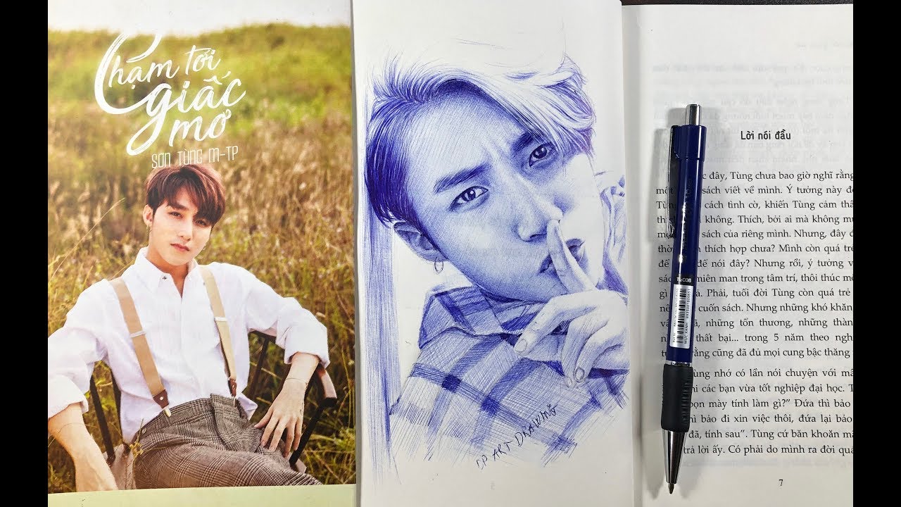 tungbook cafe New Update Vẽ Sơn Tùng-MTP Trên Sách '' CHẠM TỚI GIẤC MƠ \