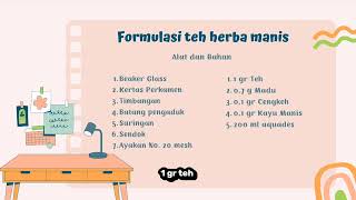 RESEP DAN PEMBUATAN TEH HERBAL