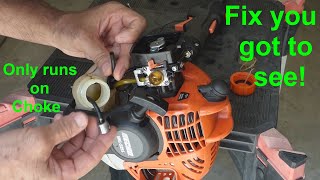 2 Cycle Trimmer Only Runs on Choke | Won't start - How to Diagnose \& Fix