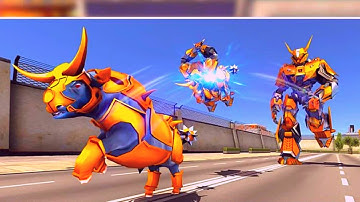 Bull Robot Car Transformaing Robot Shooting Android Gameplay
