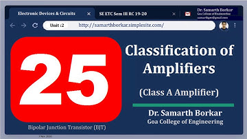 HIGHLIGHTS - 25 | Class A power amplifier | EDC | RC 2019-20 | Dr. Samarth Borkar