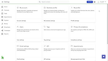 Get started with Keap—account settings