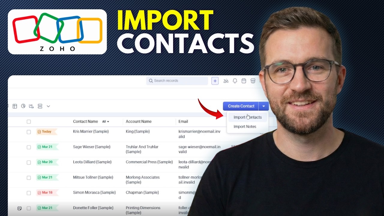 How to Import Contacts into Zoho CRM (Step By Step 2026) - YouTube