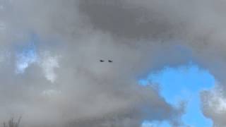 F15 Eagles fly over