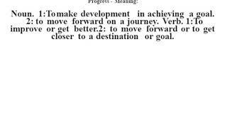 Progress definition | Progress meaning