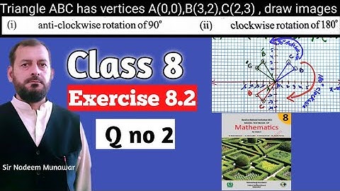 Class 8 Exercise 8.2 Q no 2 NBF Maths Ex 8.2 Draw the image after anti-clockwise turn of 90⁰