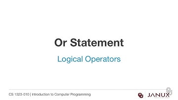 Introduction to Computer Programming - Logical Operators - Or in Java