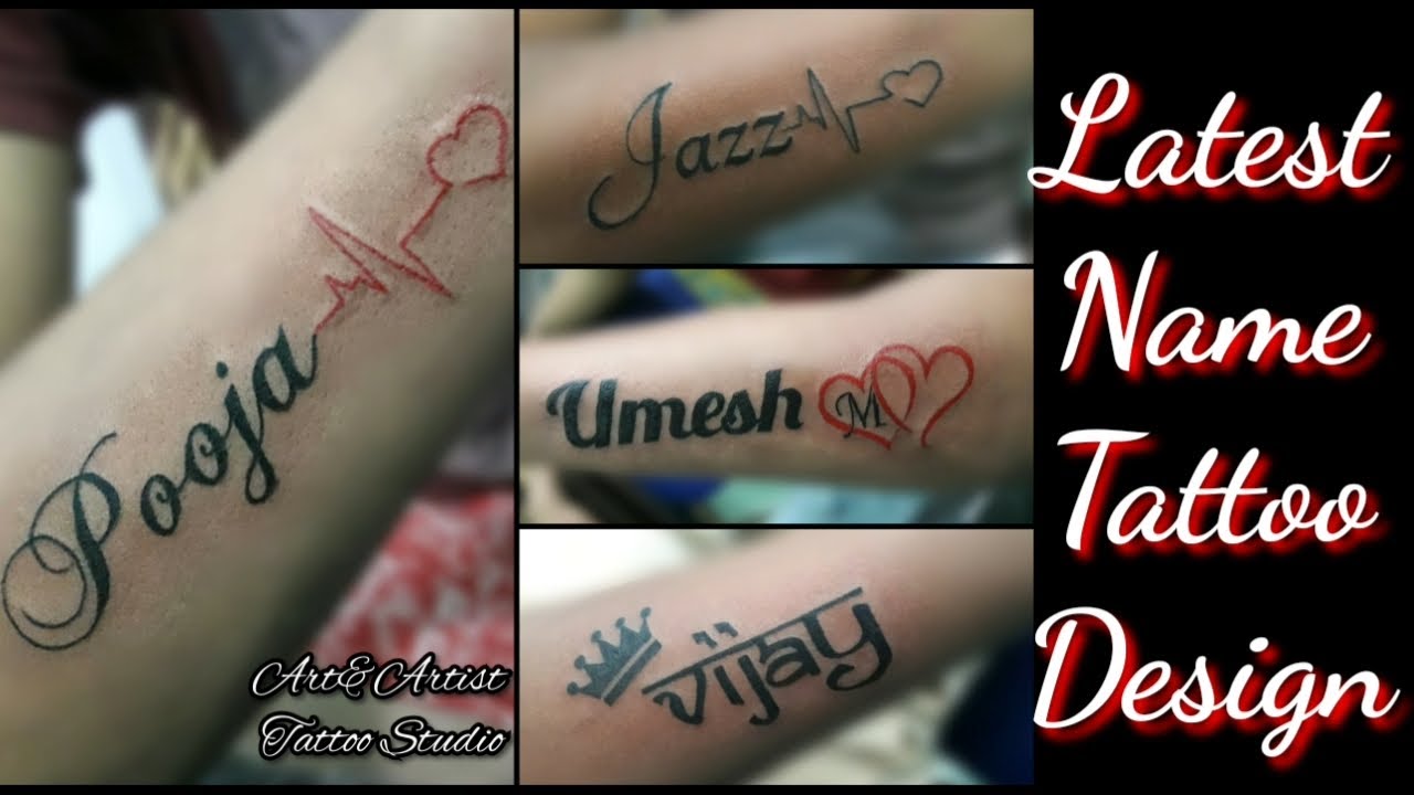 Latest Name Tattoo Design With King And Queen Crown Tattoo Font Design Ideas Youtube