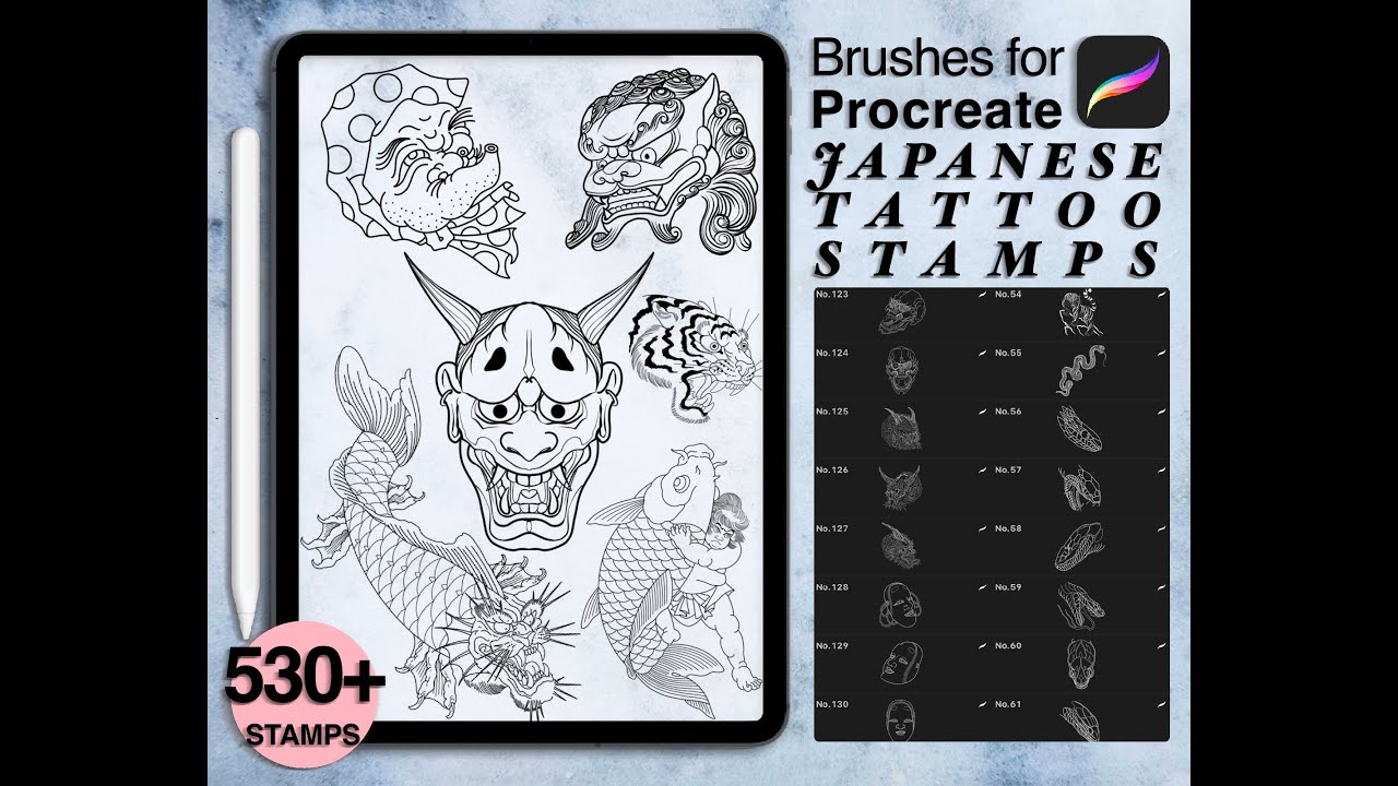 100 Procreate Tattoo Brush Graphic by EfficientTools  Creative Fabrica