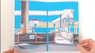 Blue Pages Sketchbook, 2015 - 2016 On A Rainy Day