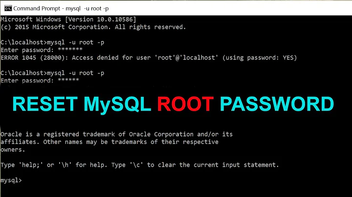 How to Reset MySQL Root Password on Windows