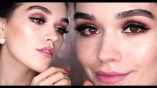 Nude tones / soft peach makeup tutorial ...