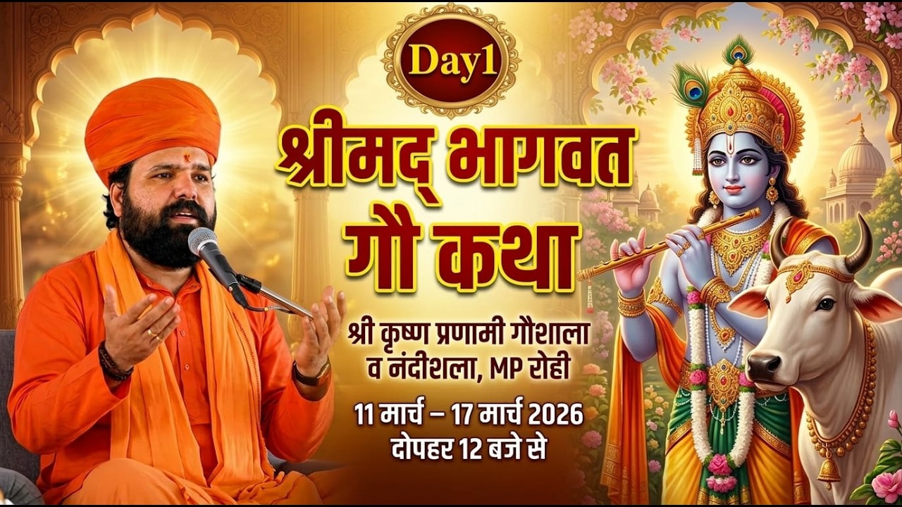 LiVE DAY1 श्रीमद् भागवत गौ कथा | श्री कृष्ण प्रणामी गौशाला MP रोही | डॉ महंत स्वामी सच्चिदानंद जी