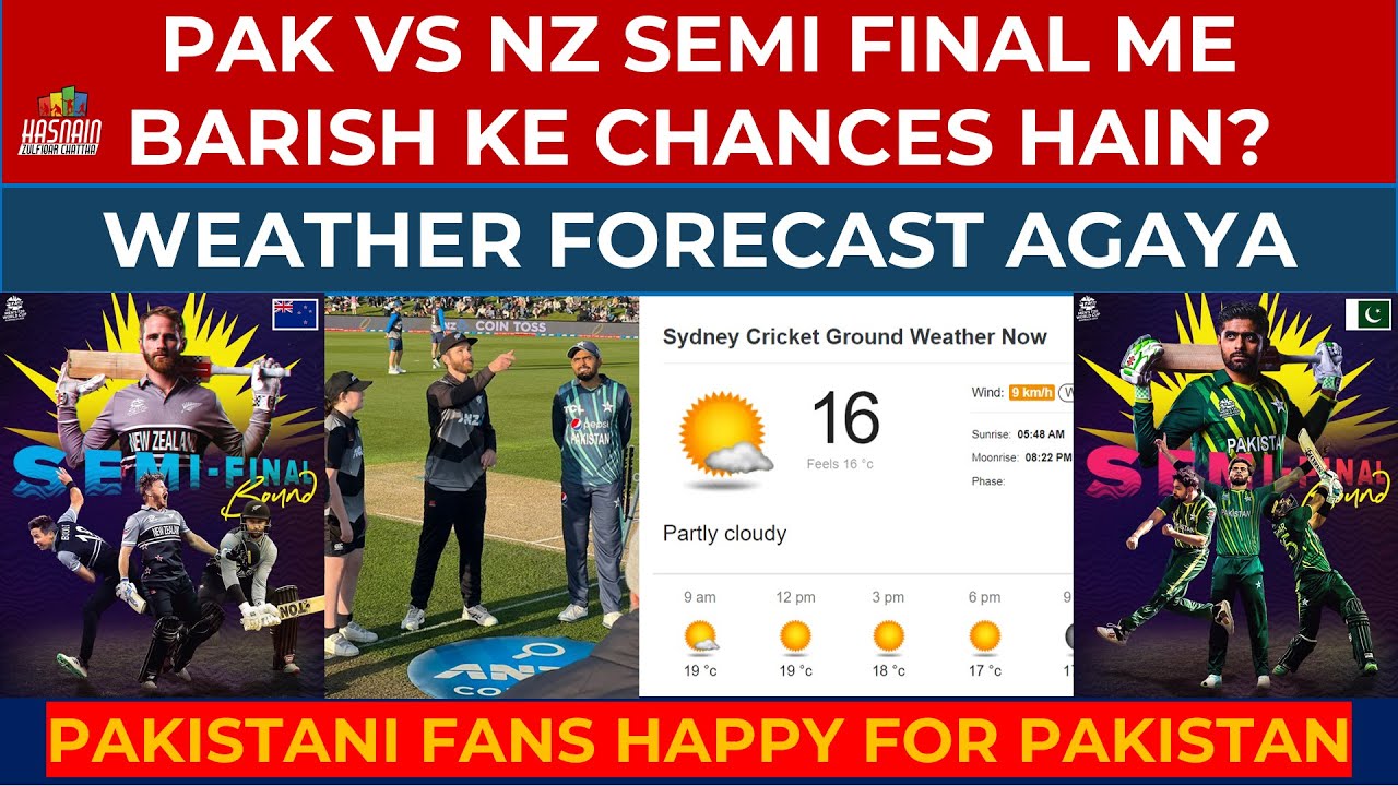 Pakistan vs New Zealand semi-final weather Forecast |  T20 World Cup-22