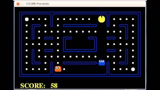 Pacman Approximate Q-Agent exploring and exploiting