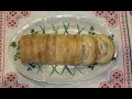 Рулет картофельный с мясом/Картофельный рулет из сырого тёртого картофеля в сале ,или беконе.