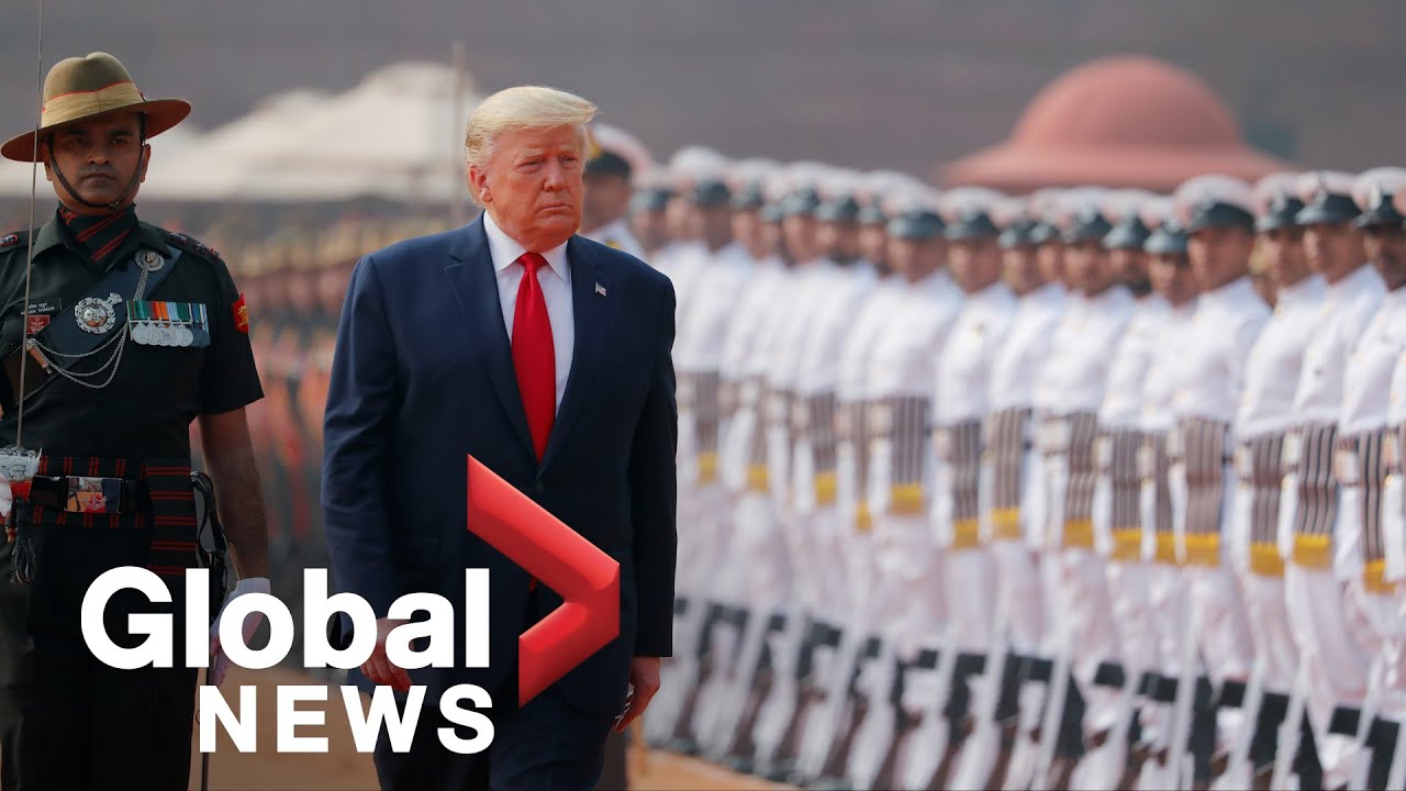 Trump welcomed to India’s presidential palace