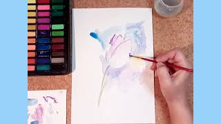 Wie male ich eine Blume-Tulpe- schnell und einfach- step by step, paint flowers, für Anfänger