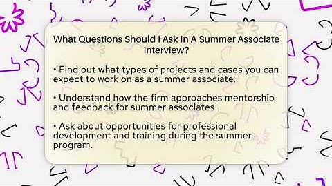 What Questions Should I Ask In A Summer Associate Interview? - Law School Prep Hub