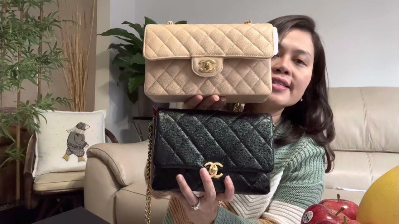 UNBOXING NEW CHANEL FLAP BAG WITH CAMELIA FLOWER CHAIN: how to wear & what  fits inside? 