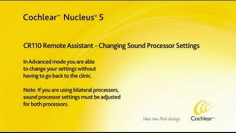 Changing sound processor settings - Nucleus 5