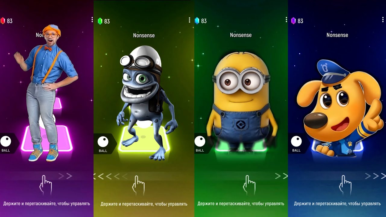 Blippi - Crazy Frog - Sheriff Labrador - Minions - Tiles Hop EDM Rush