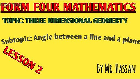 THREE DIMENSIONAL GEOMETRY| Angle between Aline and a plane LESSON2.