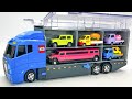 トミカ☆ミニカーを開封してチェック!救急車・工事車・はたらく車をコンボイに収納します☆ Tomica Mini Cars Unboxing & Convoy Storage