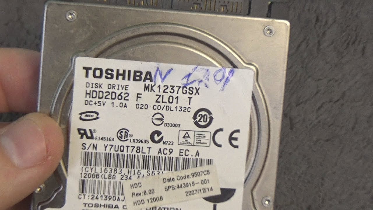 Toshiba MK1237GSX 120GB SATA Hard Drive Review - YouTube
