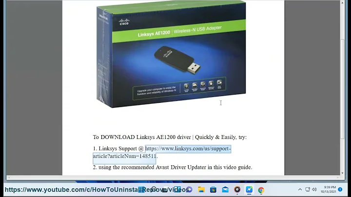 DOWNLOAD Linksys AE1200 Wireless-N USB Adapter driver