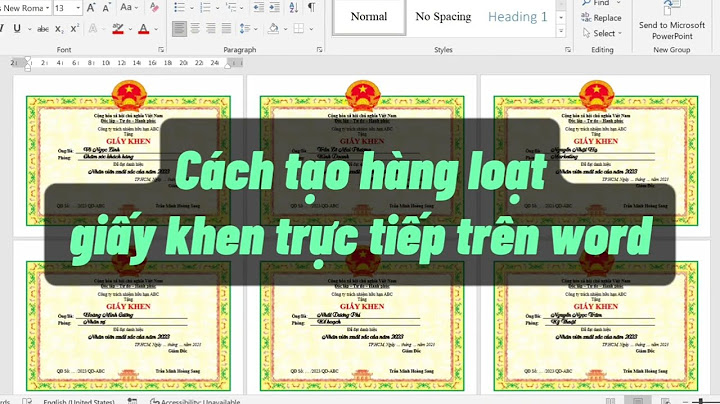 Hướng dẫn in giấy khen hàng loạt excel