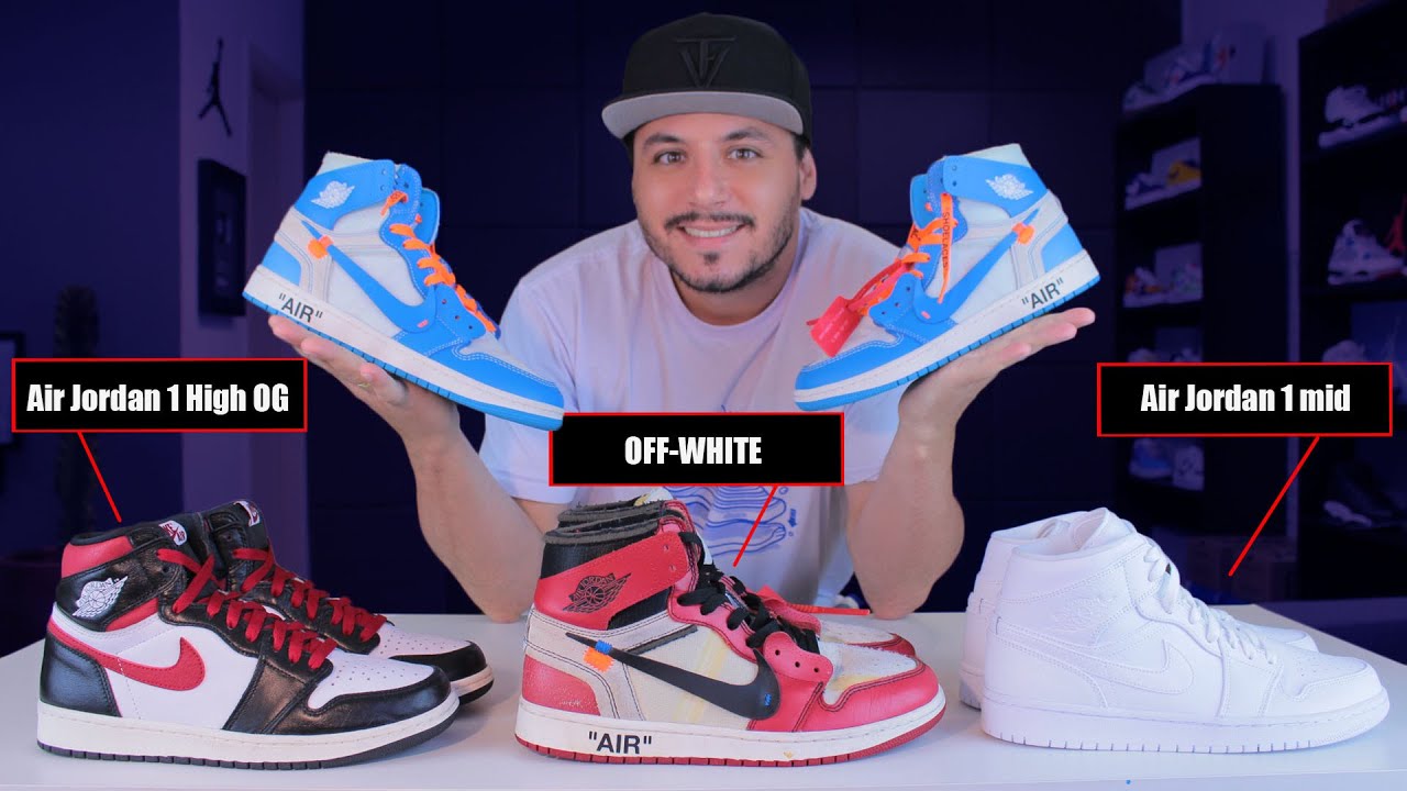 AIR JORDAN 1 - Qual a diferença do HIGH e MID e OFF WHITE - YouTube