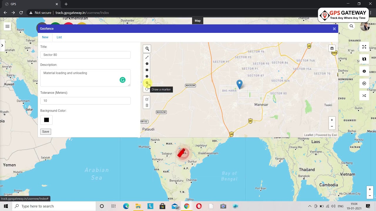 Geo Fending ( English ) How to create a geo fencing , Create Geo fencing in the tracking software