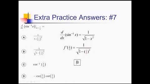 Derivatives of Inverse Trigonometric Functions: Problem Set #3