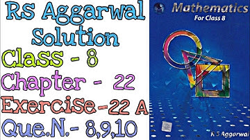 Introduction to Coordinate Geometry | Class 8 Exercise 22A Question 8,9,10| Rs Aggarwal | @mdsirmaths