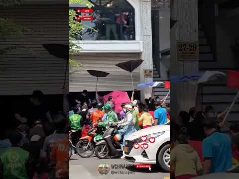 Newly moved in they throws Candys and money to crowd #culture #china #money #richlifestyle