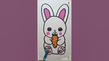 How to draw Rabbit  | Rabbit drawing painting coloring for kids easy #shorts