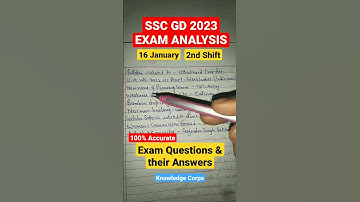 SSC GD 2023 EXAM ANALYSIS 16 January 2nd Shift Ques#shorts #sscgdexam #ssc #viral #sscgdexamanalysis