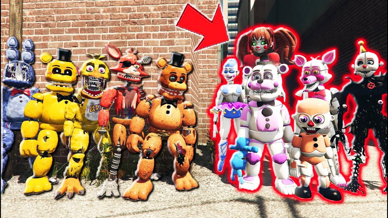 GTA 5 Mods FNAF Withered Animatronics FULL PACK - GTA 5 Mods Website