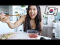 eating all my fave korean foods!!