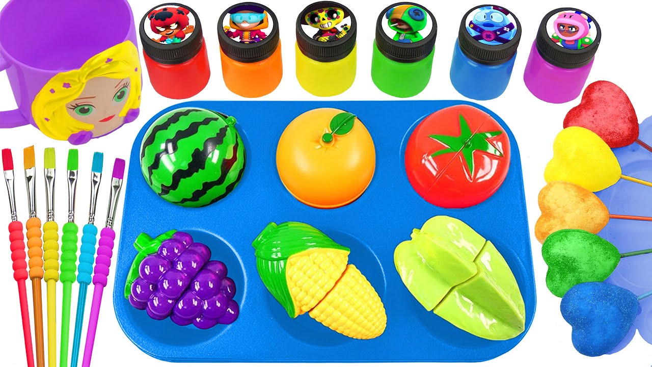 Satisfying Video | How to Make Rainbow Slime Mixing Color Stars Candy in 6 ASMR Fruit Cutting ASMR