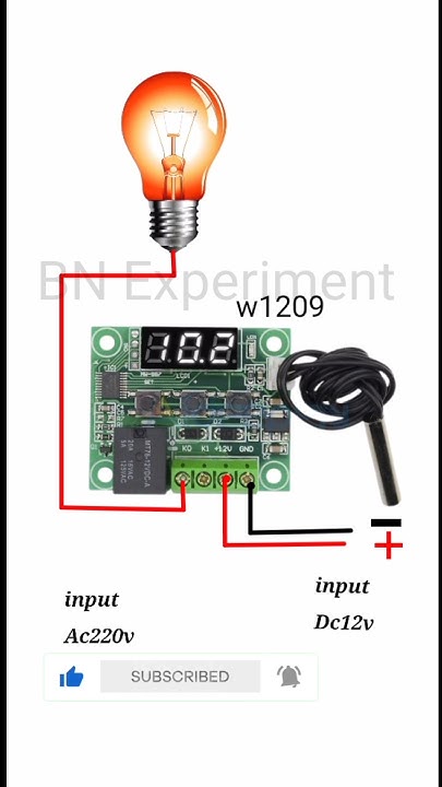 W1209 temperature controller connection diagram #shorts #bnexperiment