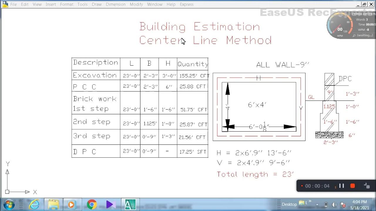 Building Estimation Center Line Method - YouTube