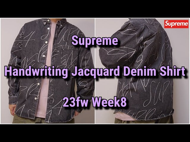 Supreme Handwriting Jacquard Denim Shirt 23fw Week8