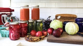 Food prep for the month! Canning, pickling, fermenting! ☀️ 7