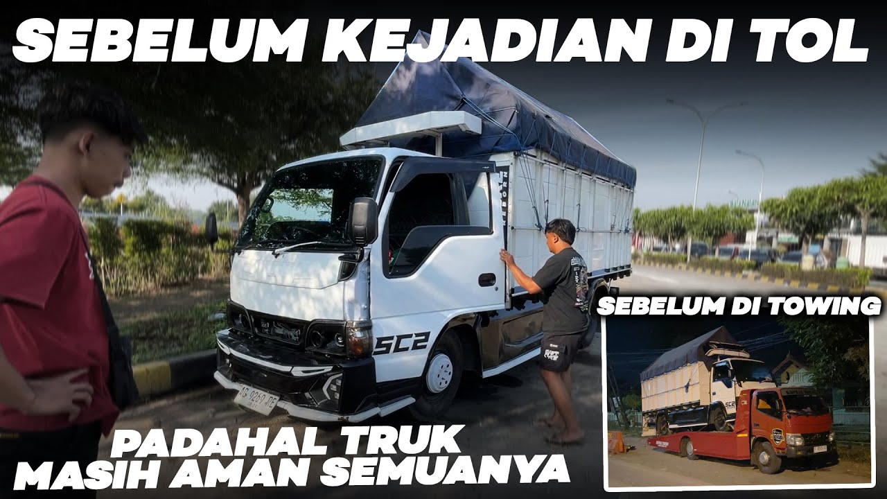 DETIK DETIK TRUK KIKI CORE SEBELUM DI TOWING DI TOL