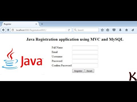 Java Registration application using Servlet, MVC and  MySQL