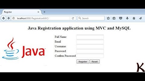 Java Registration application using Servlet, MVC and  MySQL