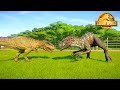Tyrannosaurus vs Indominus Rex Living Together in Jurassic World Evolution | Dinosaur Habitat Test