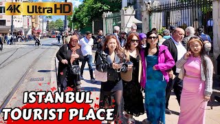 ISTANBUL TURKEY TOPKAPI PALACE SULTAN AHMED CITY CENTER MARKET SHOPPING WALKING TOUR 2024 4K